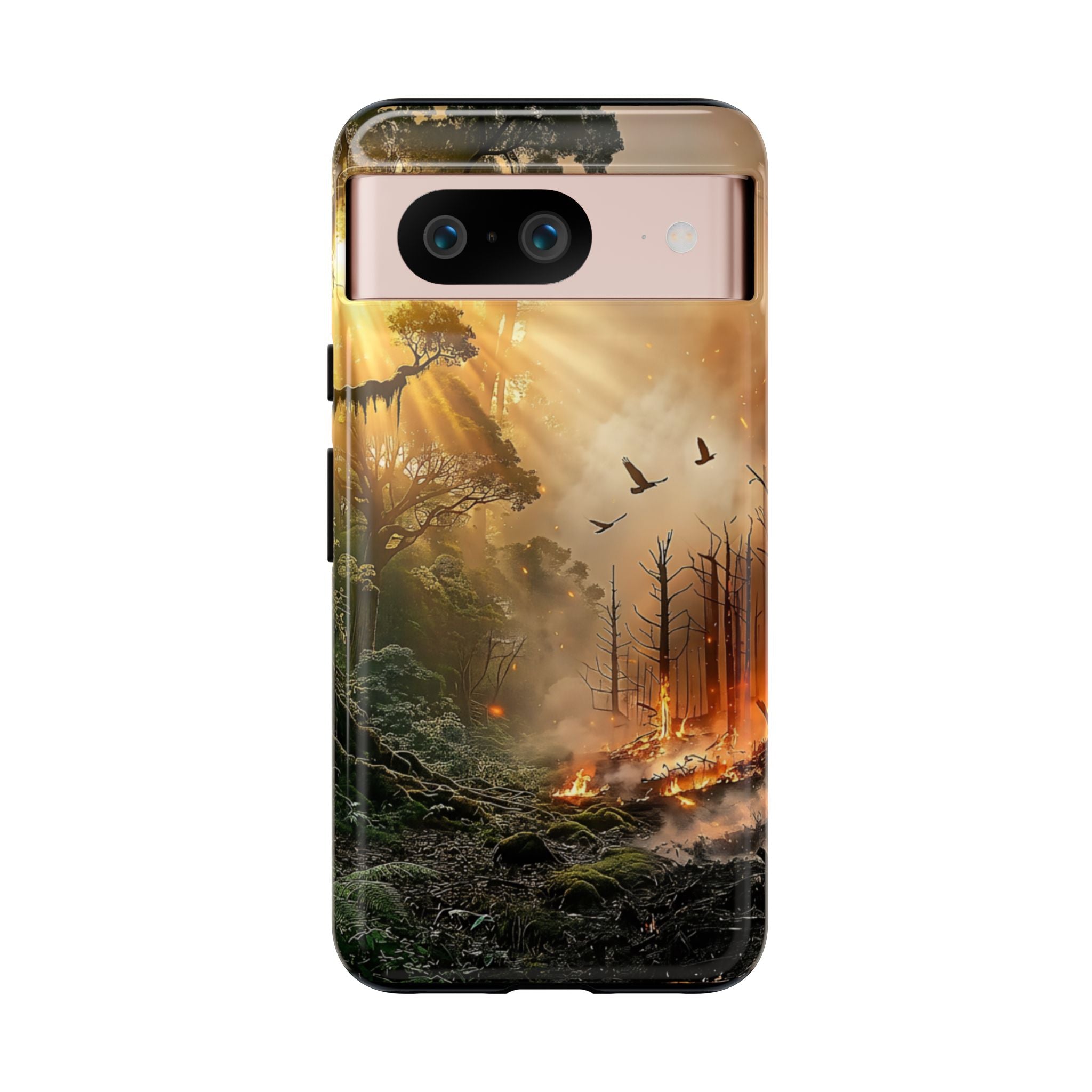 Contrasting Nature/Fire Art - Phone Case