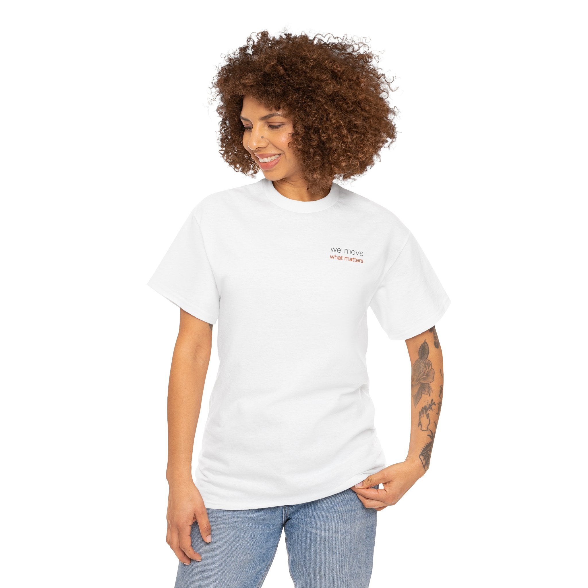 Moving Company White/Grey Logo Tee — "Black Buzzard Moving Co." Graphic T-Shirt