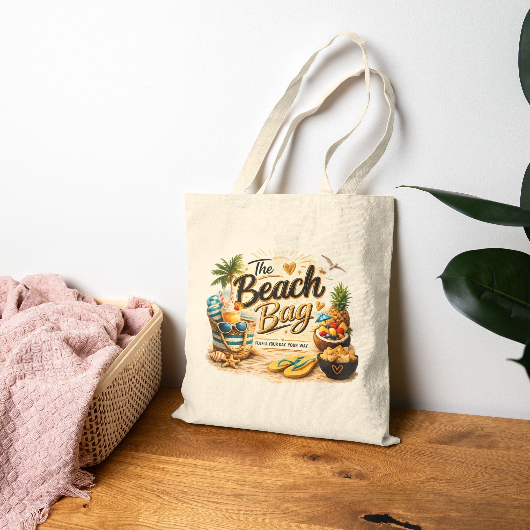 Tote Bag — "The Beach Bag" Cotton Canvas Grocery & Market Tote