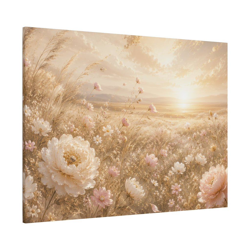 Golden Wildflower Field Canvas
