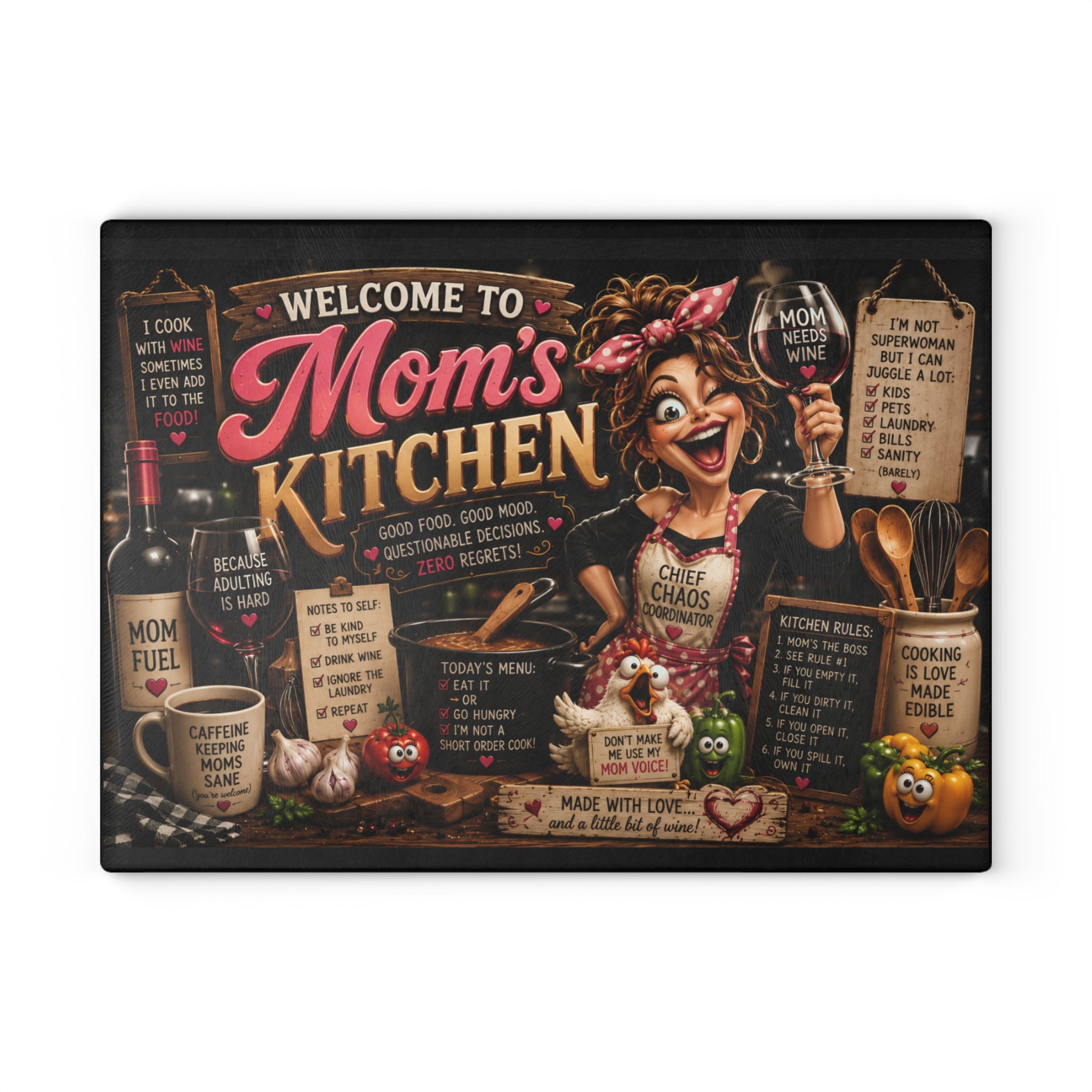MOM Kitchen Glass Cutting Board — Funny