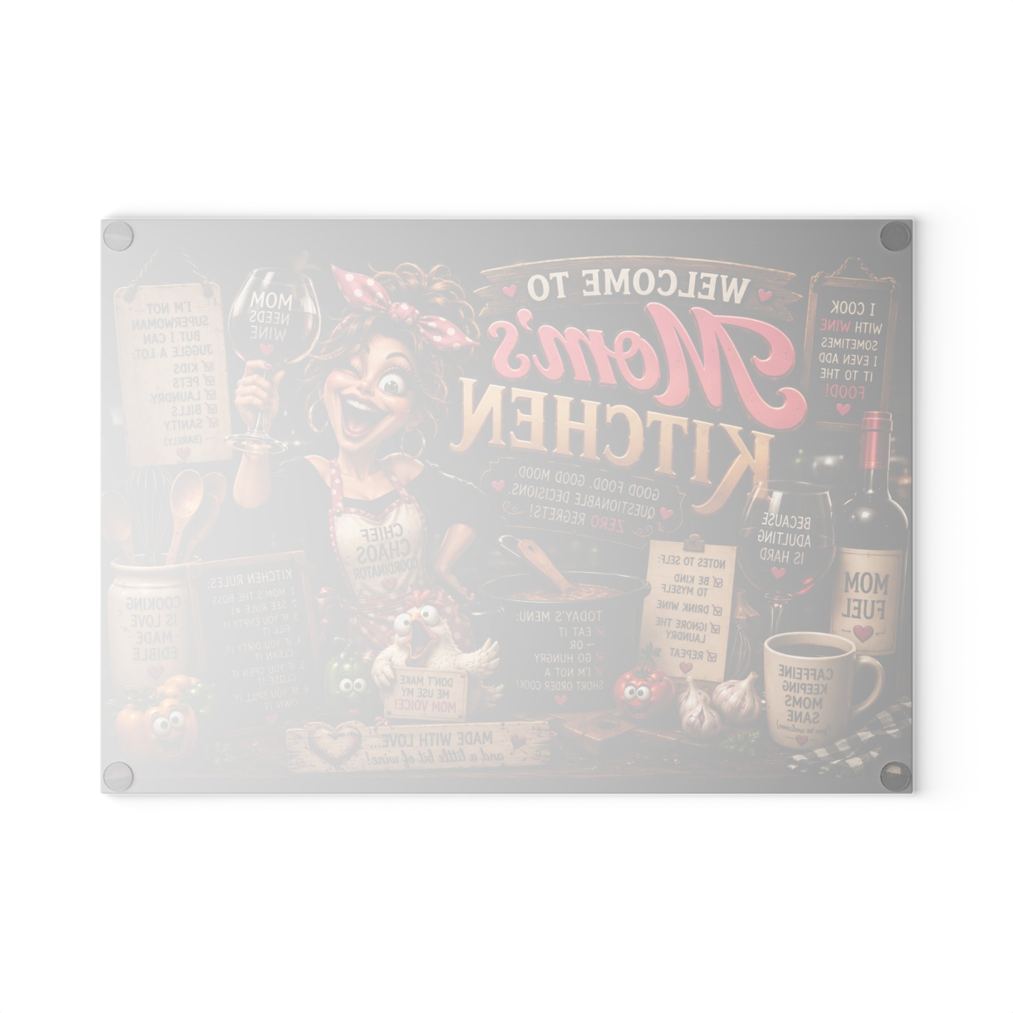 MOM Kitchen Glass Cutting Board — Funny