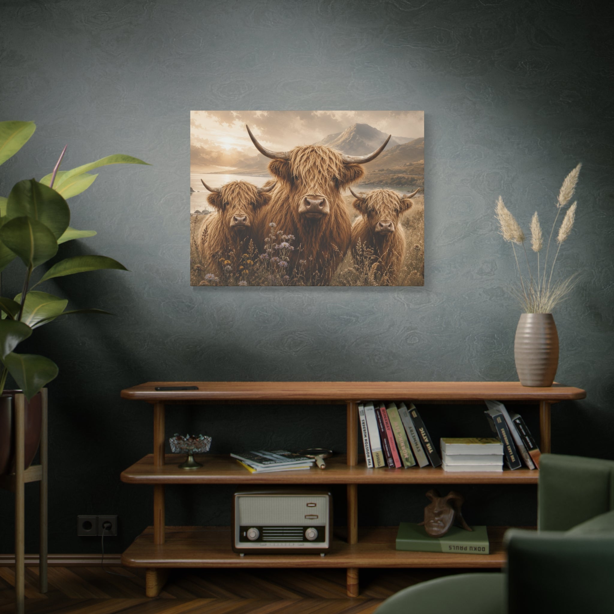 Highland Cows Canvas | Matte Stretched Wall Art
