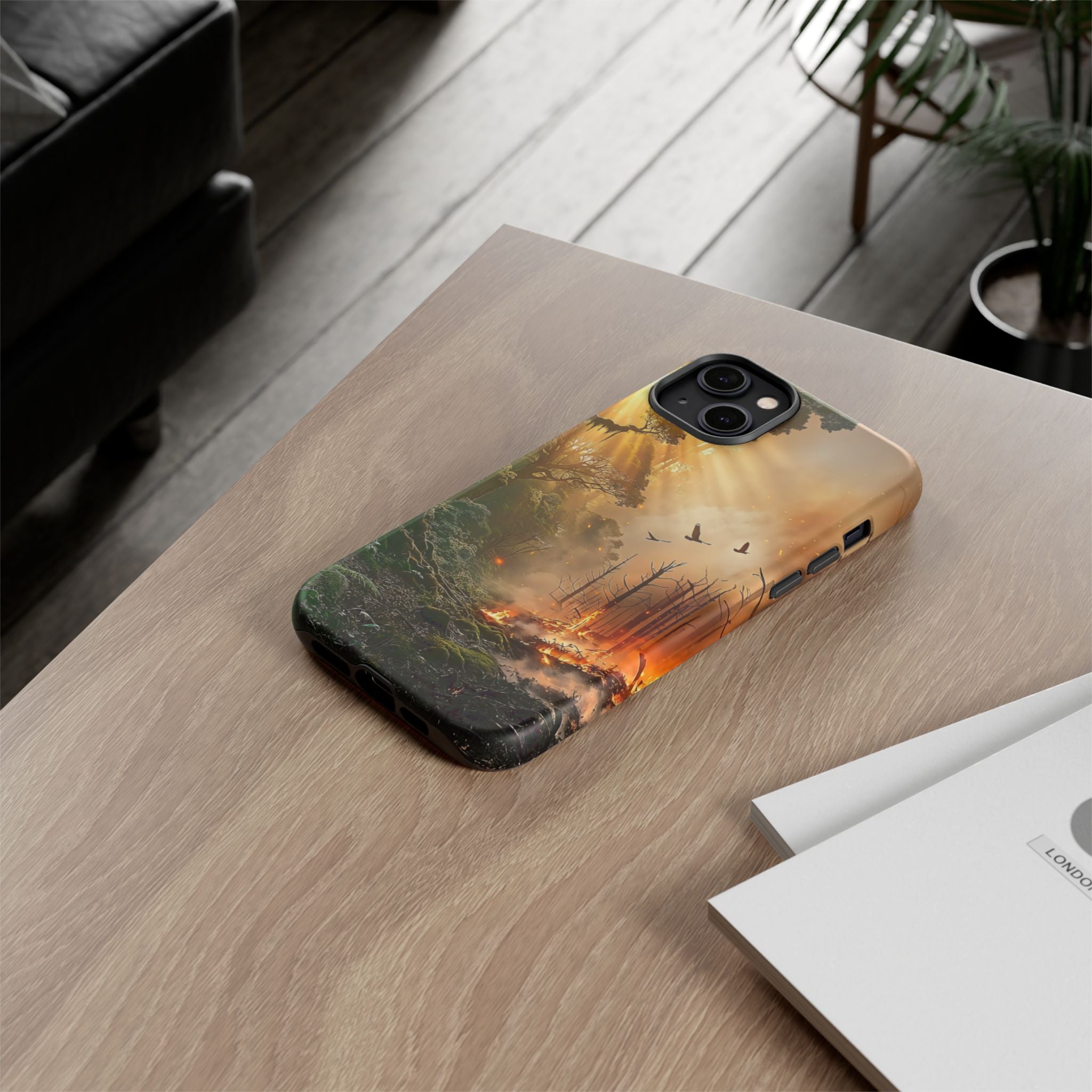 Contrasting Nature/Fire Art - Phone Case