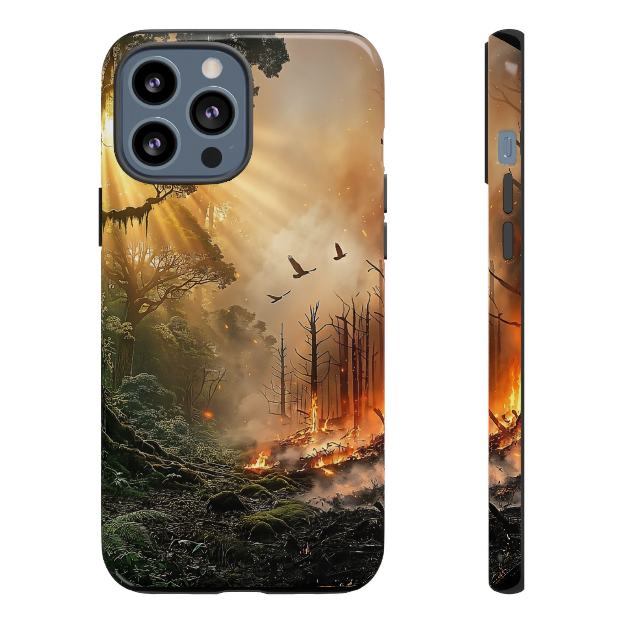 Contrasting Nature/Fire Art - Phone Case