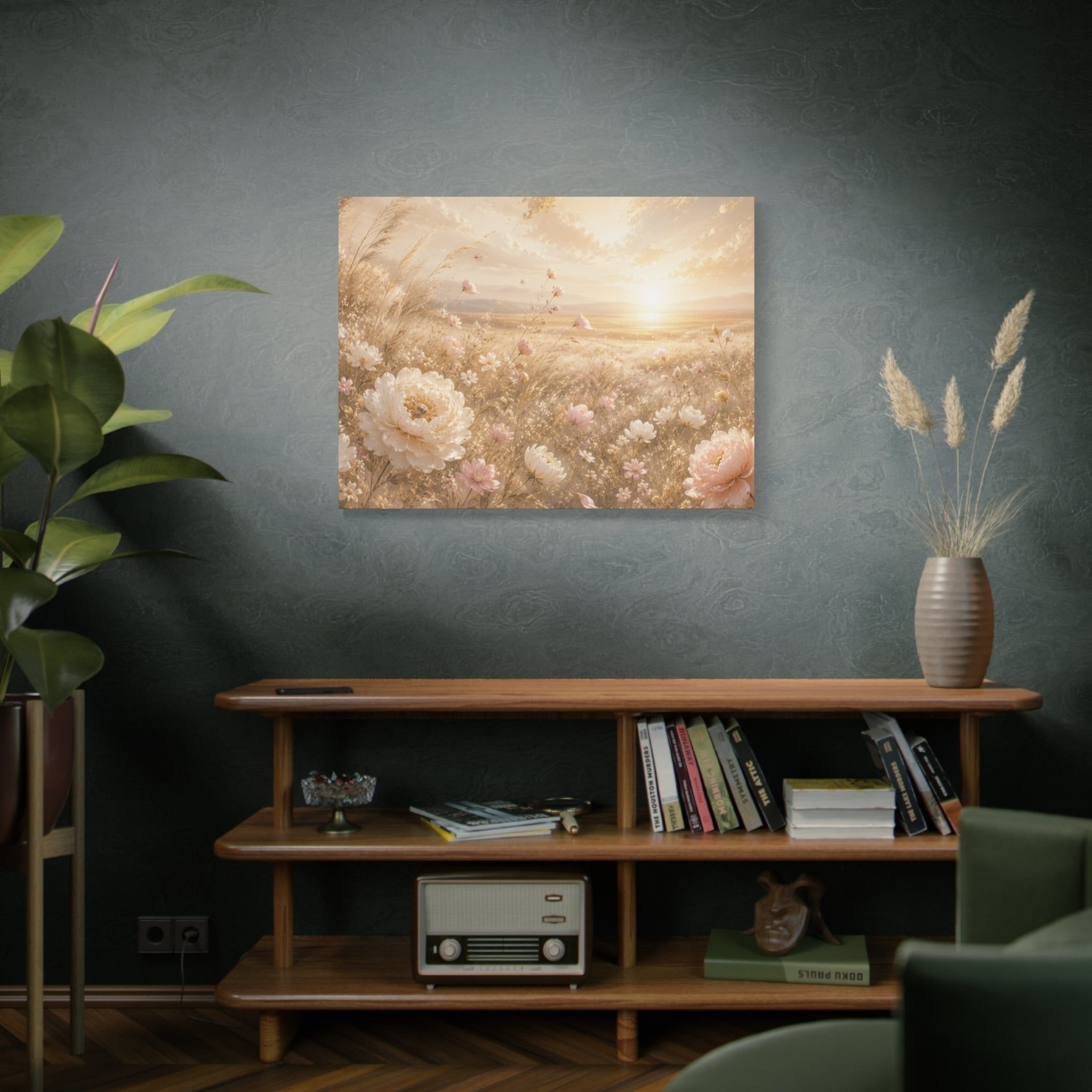 Golden Wildflower Field Canvas