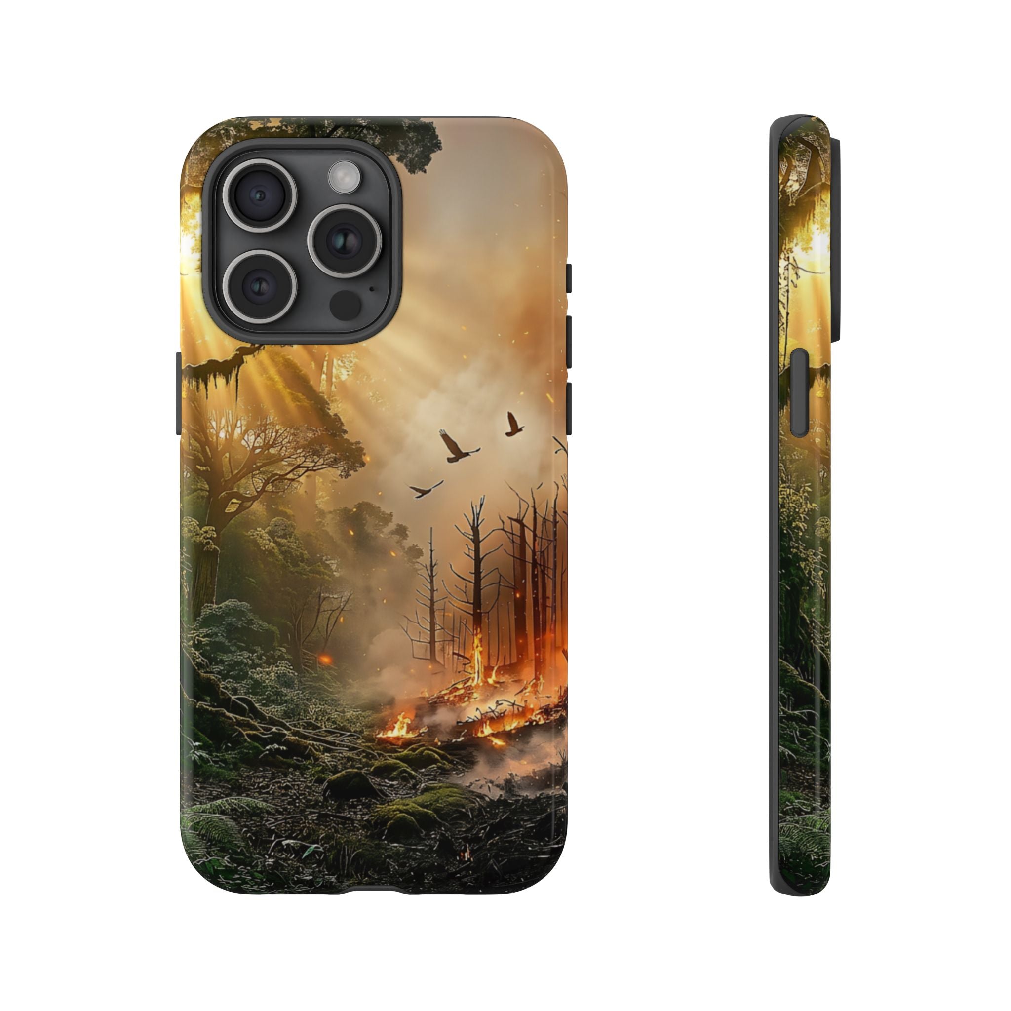 Contrasting Nature/Fire Art - Phone Case