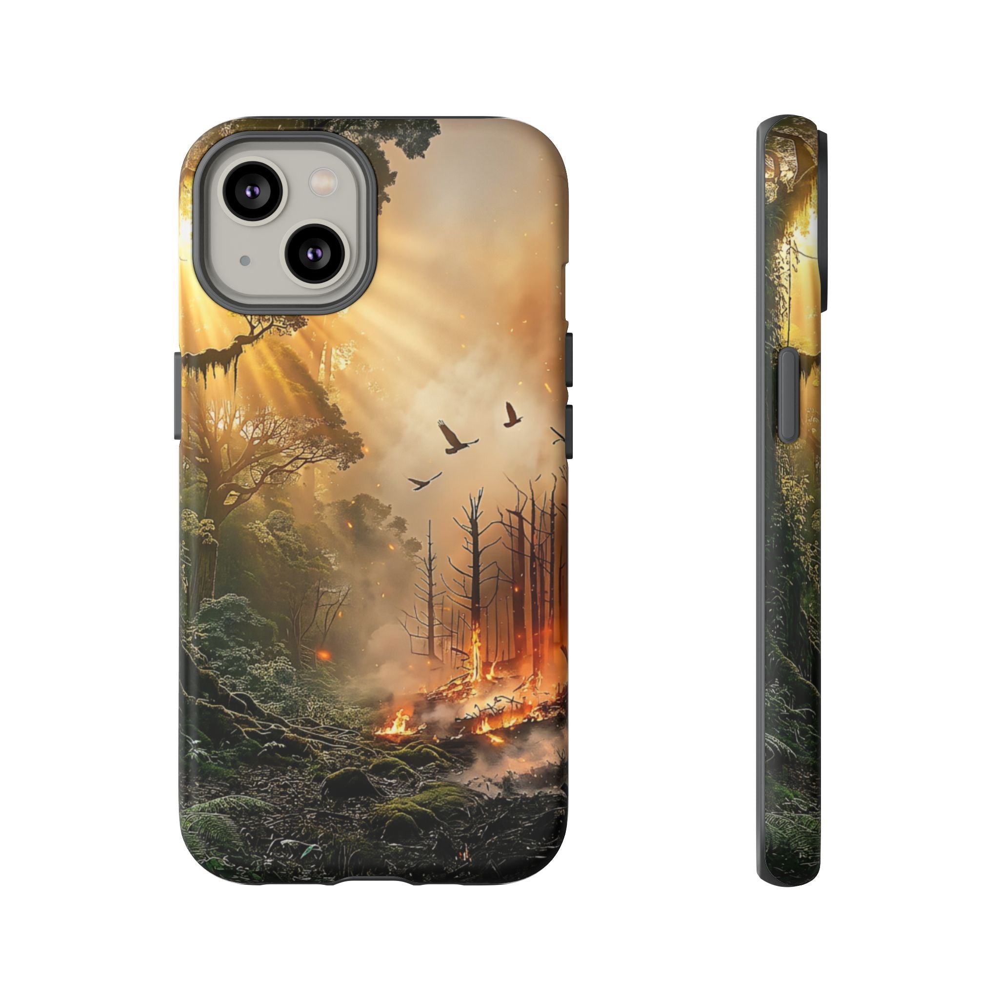 Contrasting Nature/Fire Art - Phone Case