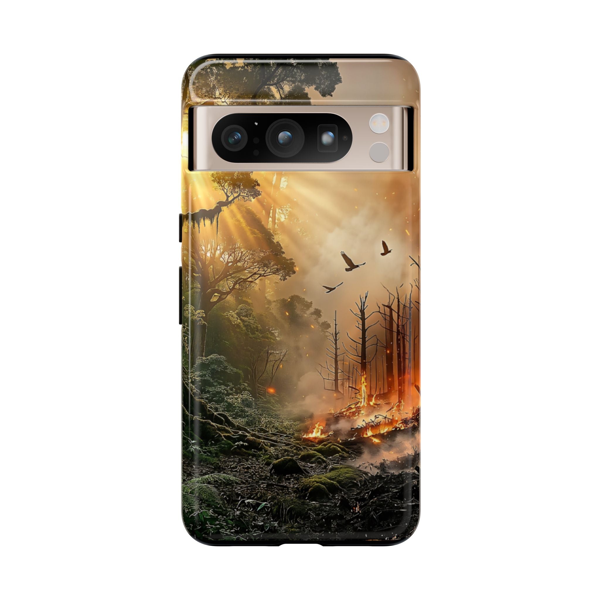 Contrasting Nature/Fire Art - Phone Case