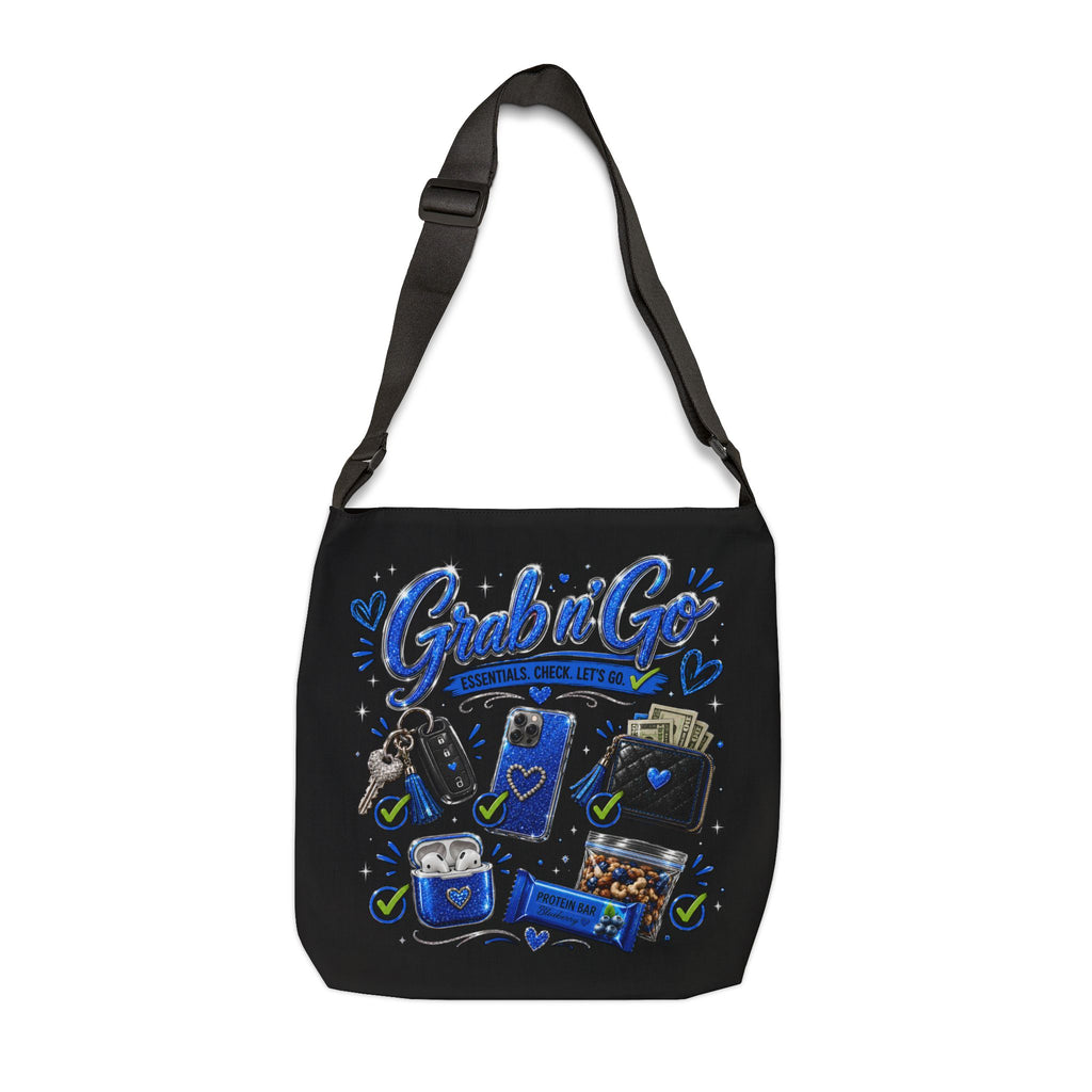 Grab n' Go Tote Bag — Blue Travel Essentials Adjustable Shoulder Tote