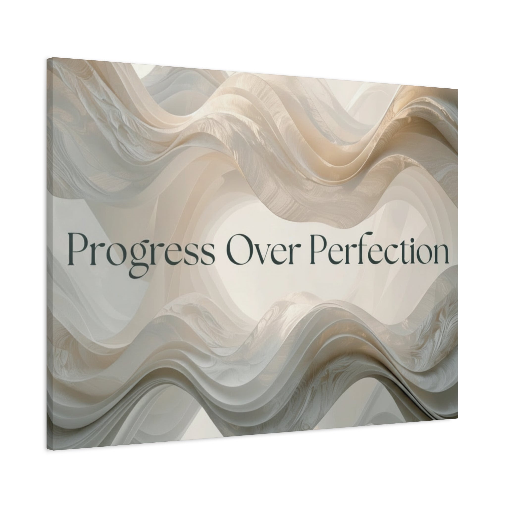 Progress Over Perfection Canvas | Inspirational Wall Art, Neutral Abstract