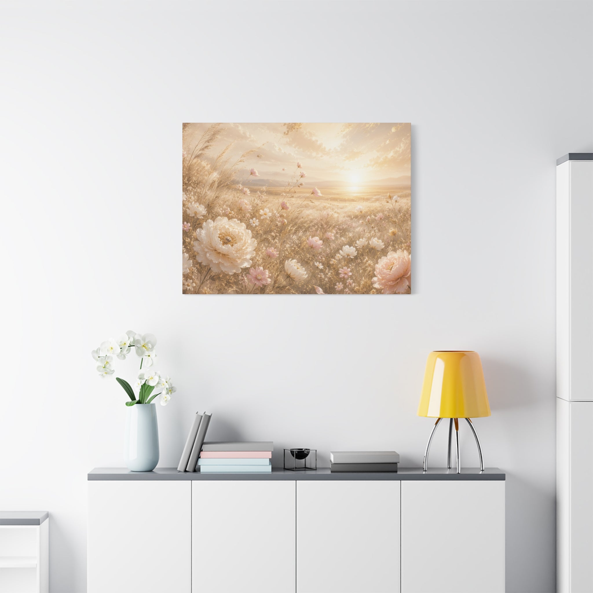 Golden Wildflower Field Canvas
