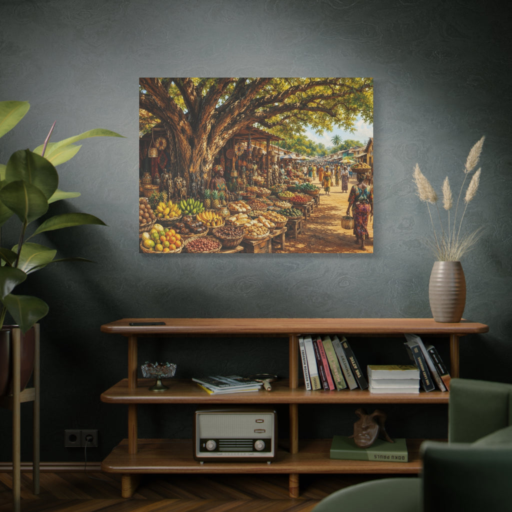 Nigerian Market Day Produce Matte Canvas