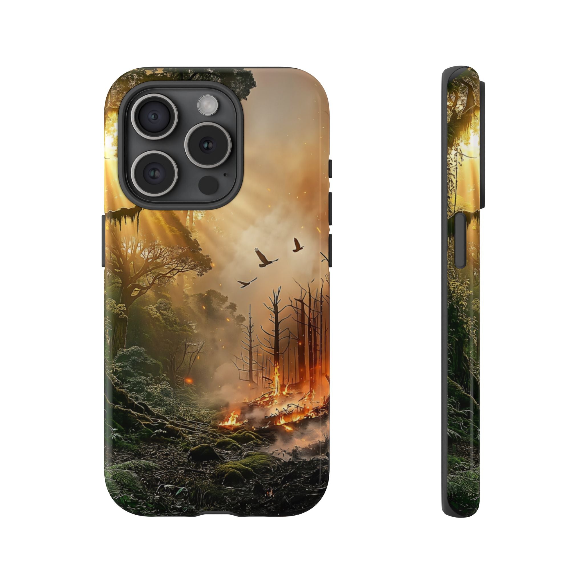 Contrasting Nature/Fire Art - Phone Case