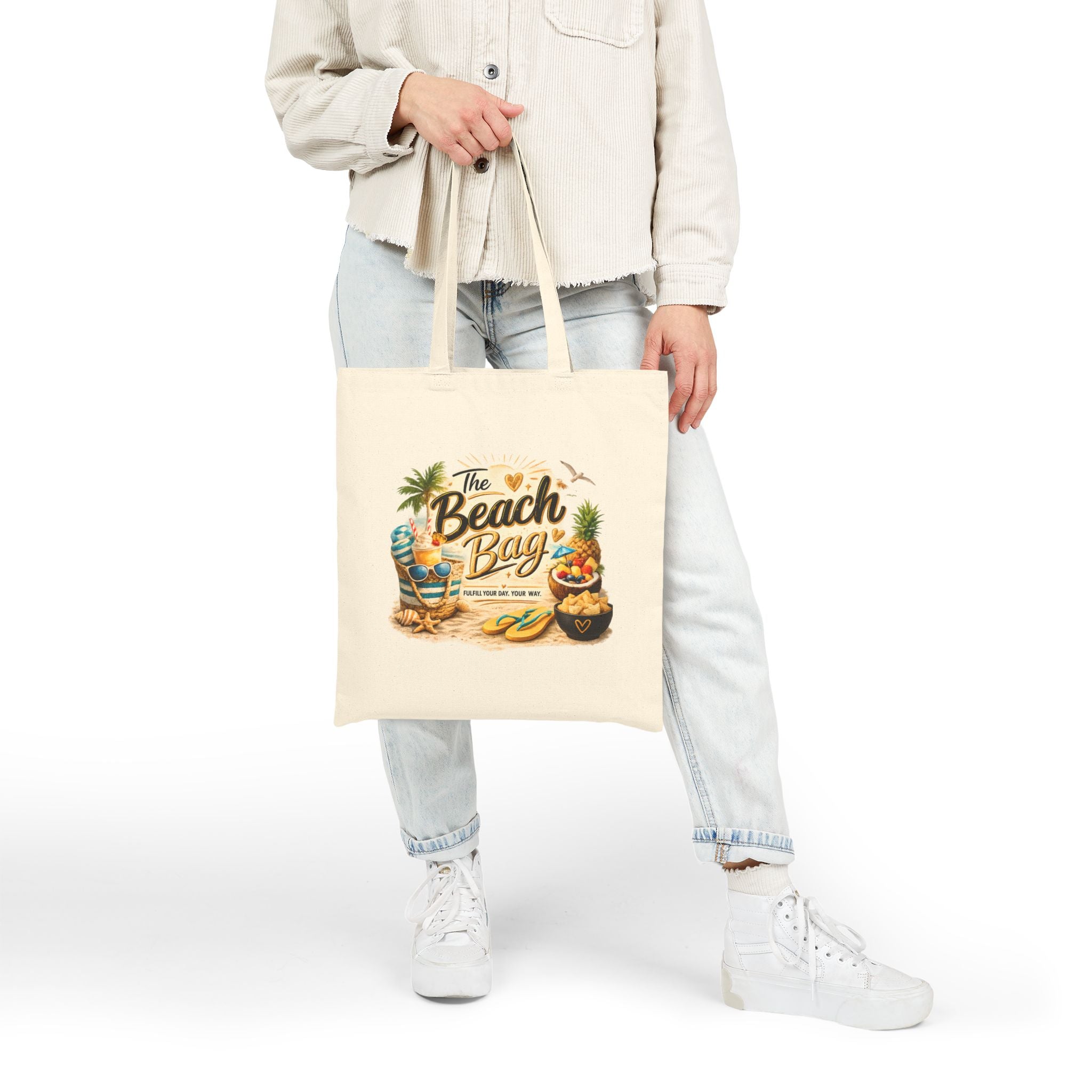 Tote Bag — "The Beach Bag" Cotton Canvas Grocery & Market Tote