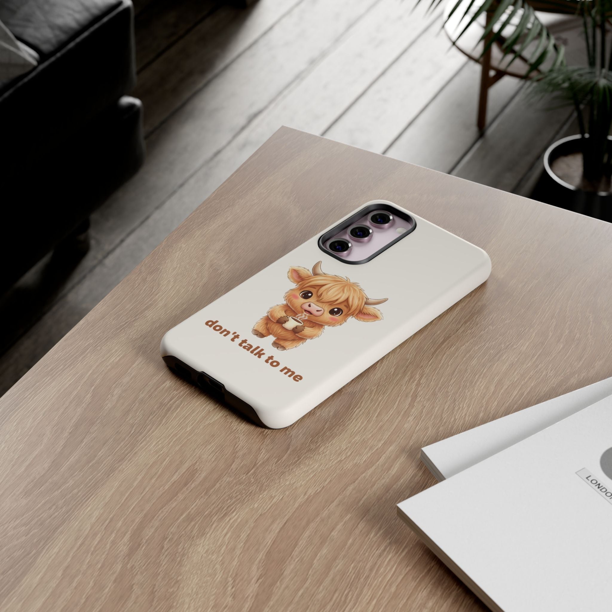 Highland Cow Phone Case — Don’t Talk to Me Design
