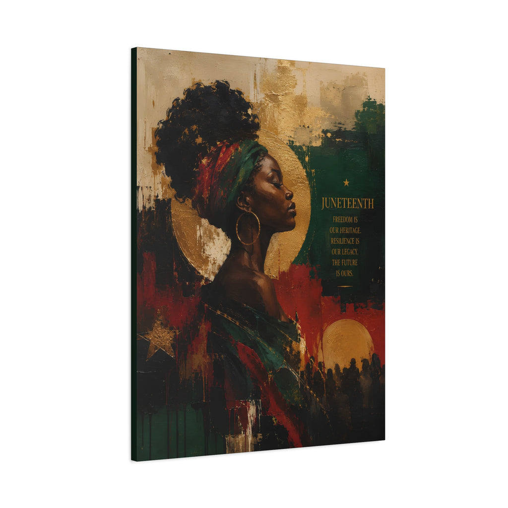 Juneteenth African Portrait Canvas Art – Inspirational Black History Wall Décor