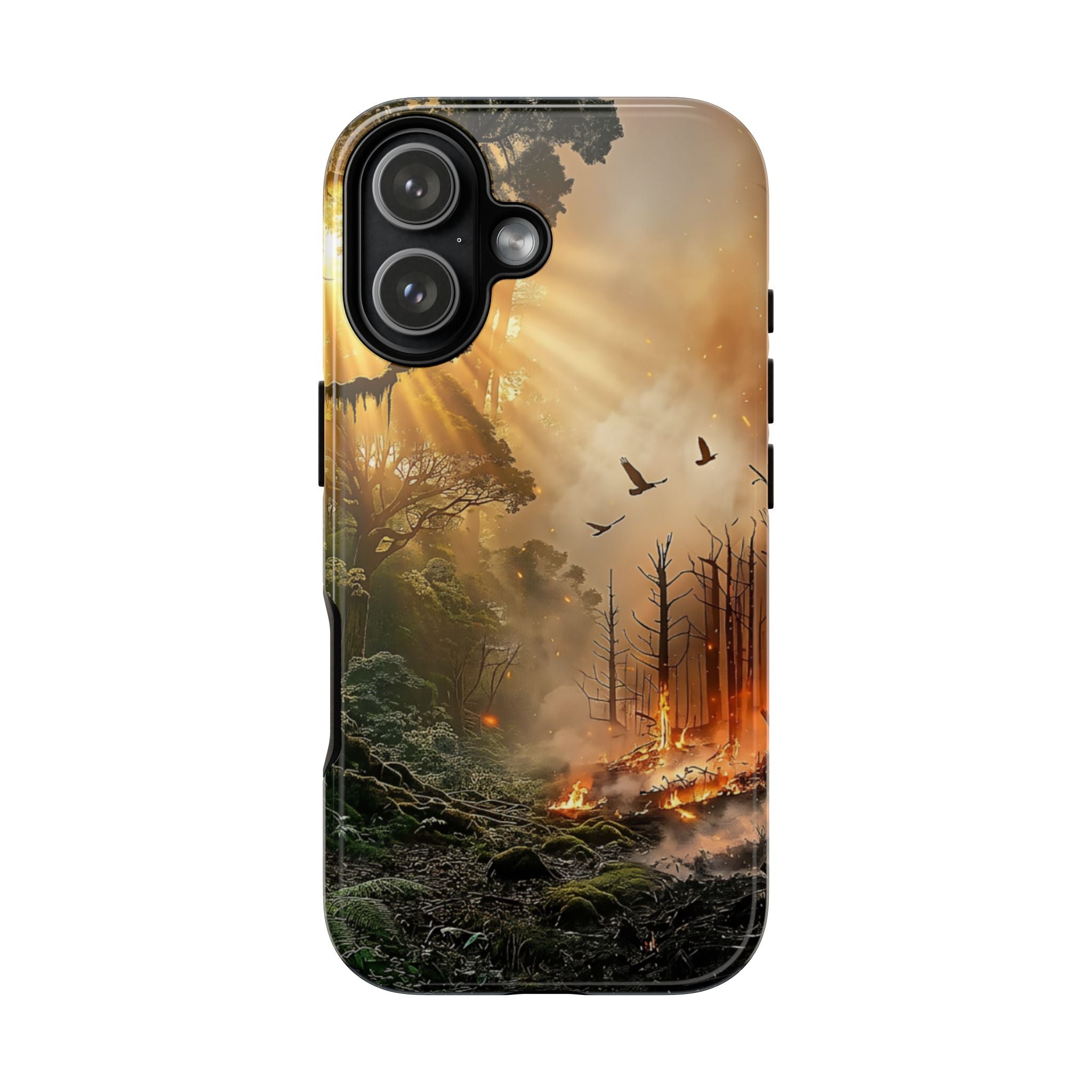 Contrasting Nature/Fire Art - Phone Case