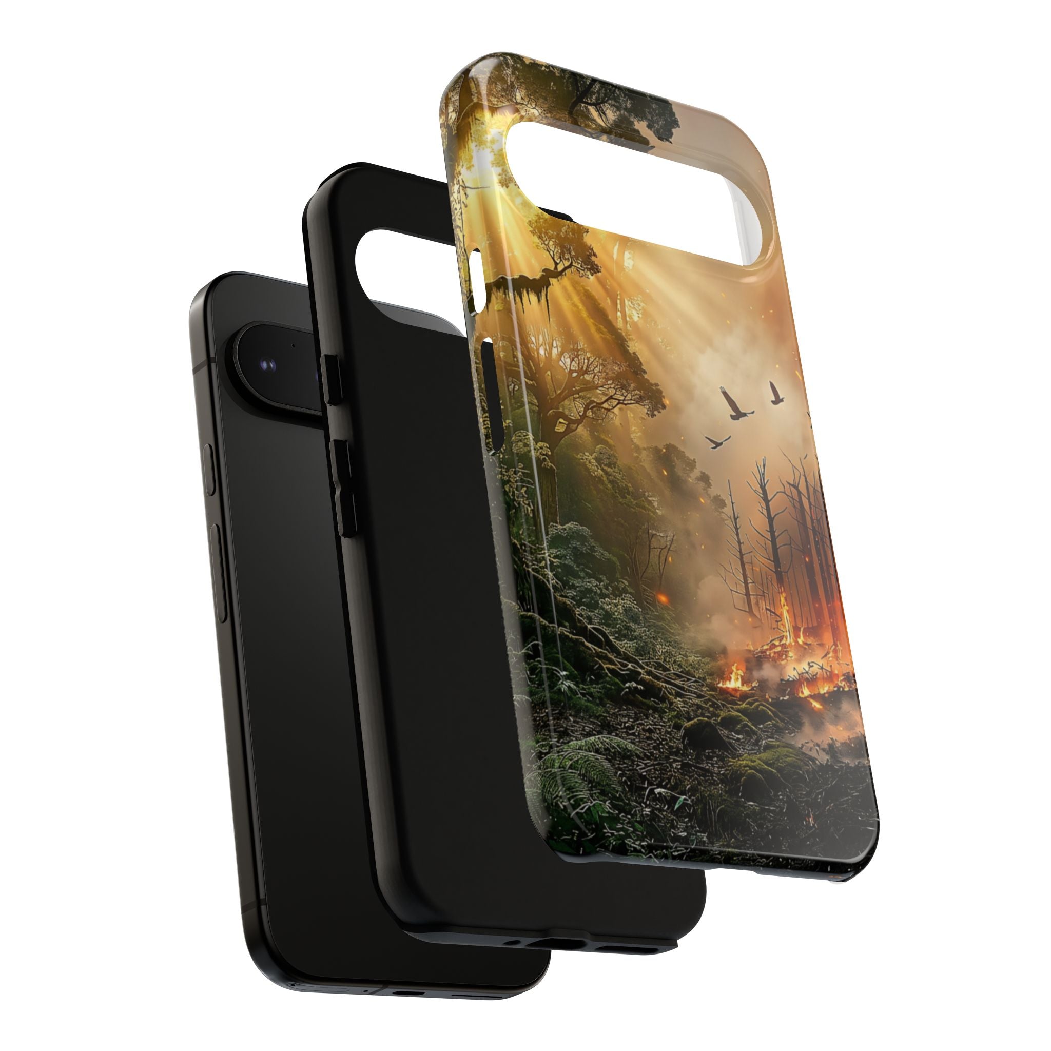 Contrasting Nature/Fire Art - Phone Case