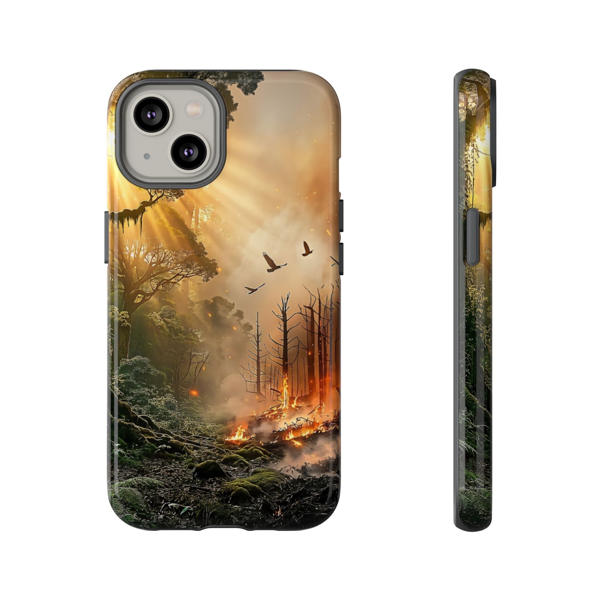 Contrasting Nature/Fire Art - Phone Case