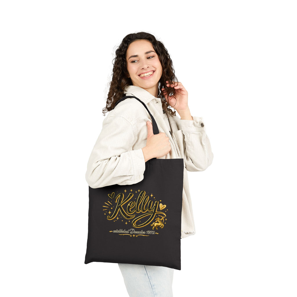 Personalized Tote Bag — "Kelly" Cotton Canvas Grocery & Market Tote