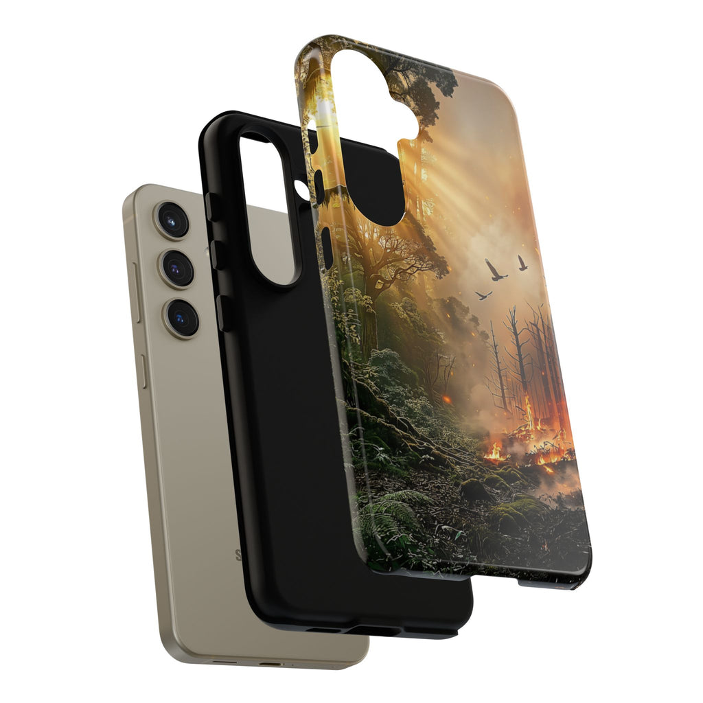 Contrasting Nature/Fire Art - Phone Case