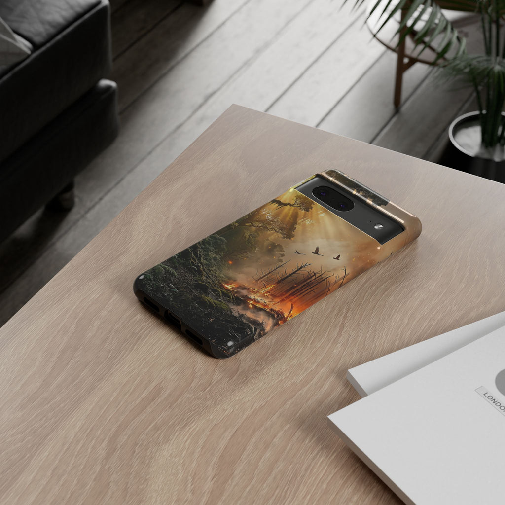 Contrasting Nature/Fire Art - Phone Case