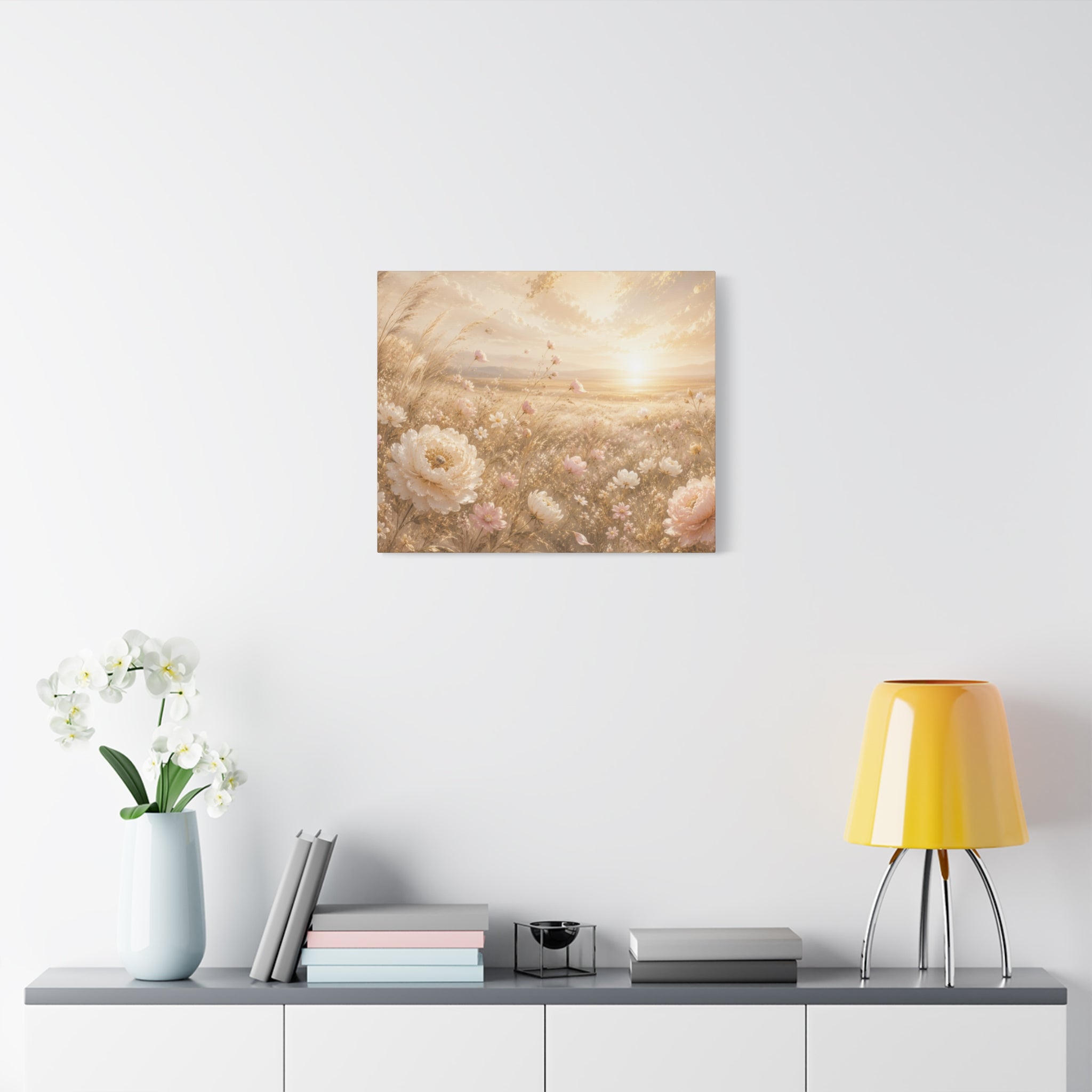 Golden Wildflower Field Canvas